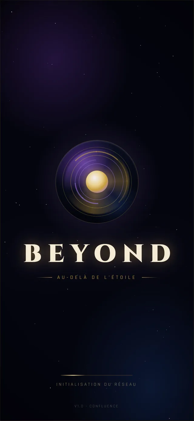 Beyond — l’écran de lancement du jeu